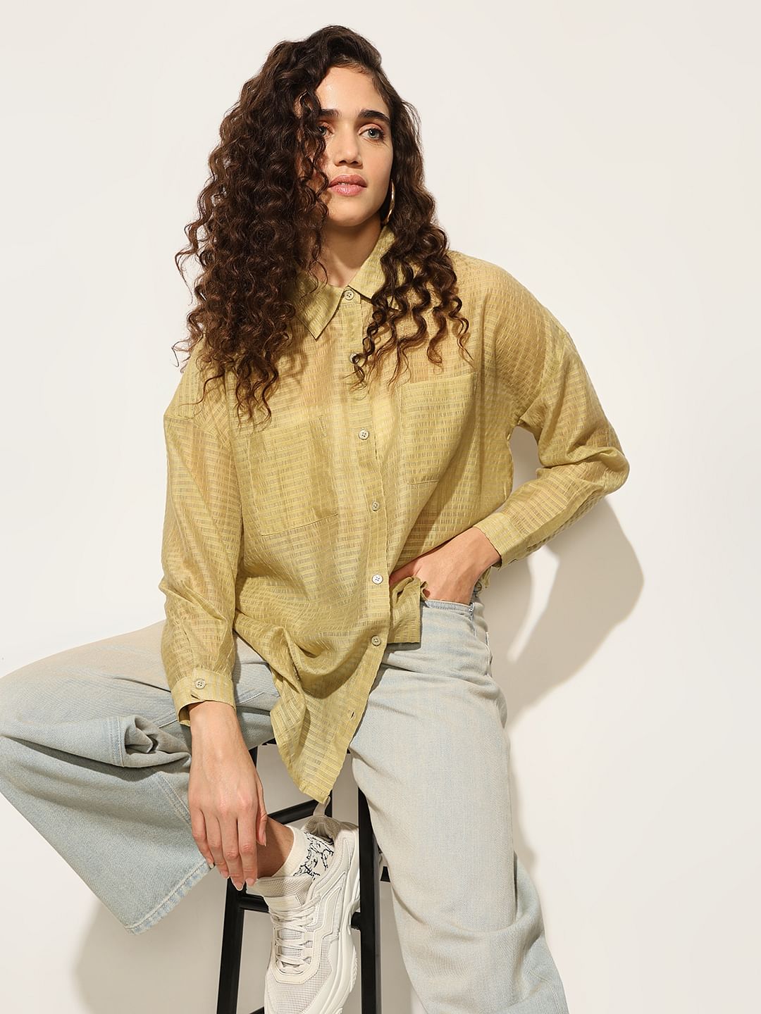 Warm Green Sheer Shirt