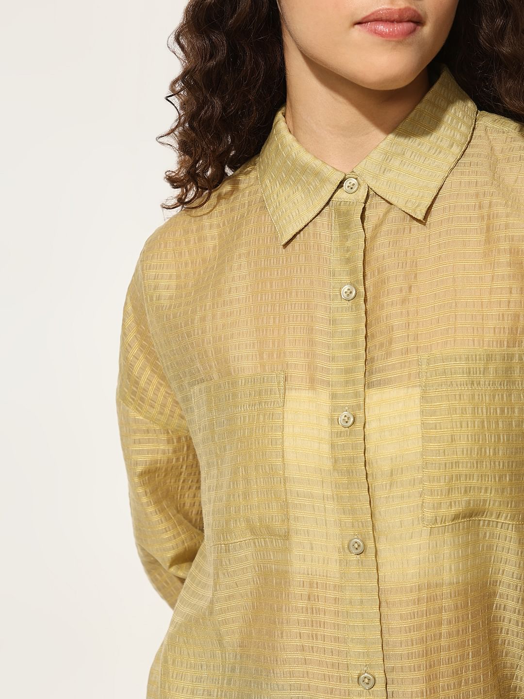 Warm Green Sheer Shirt