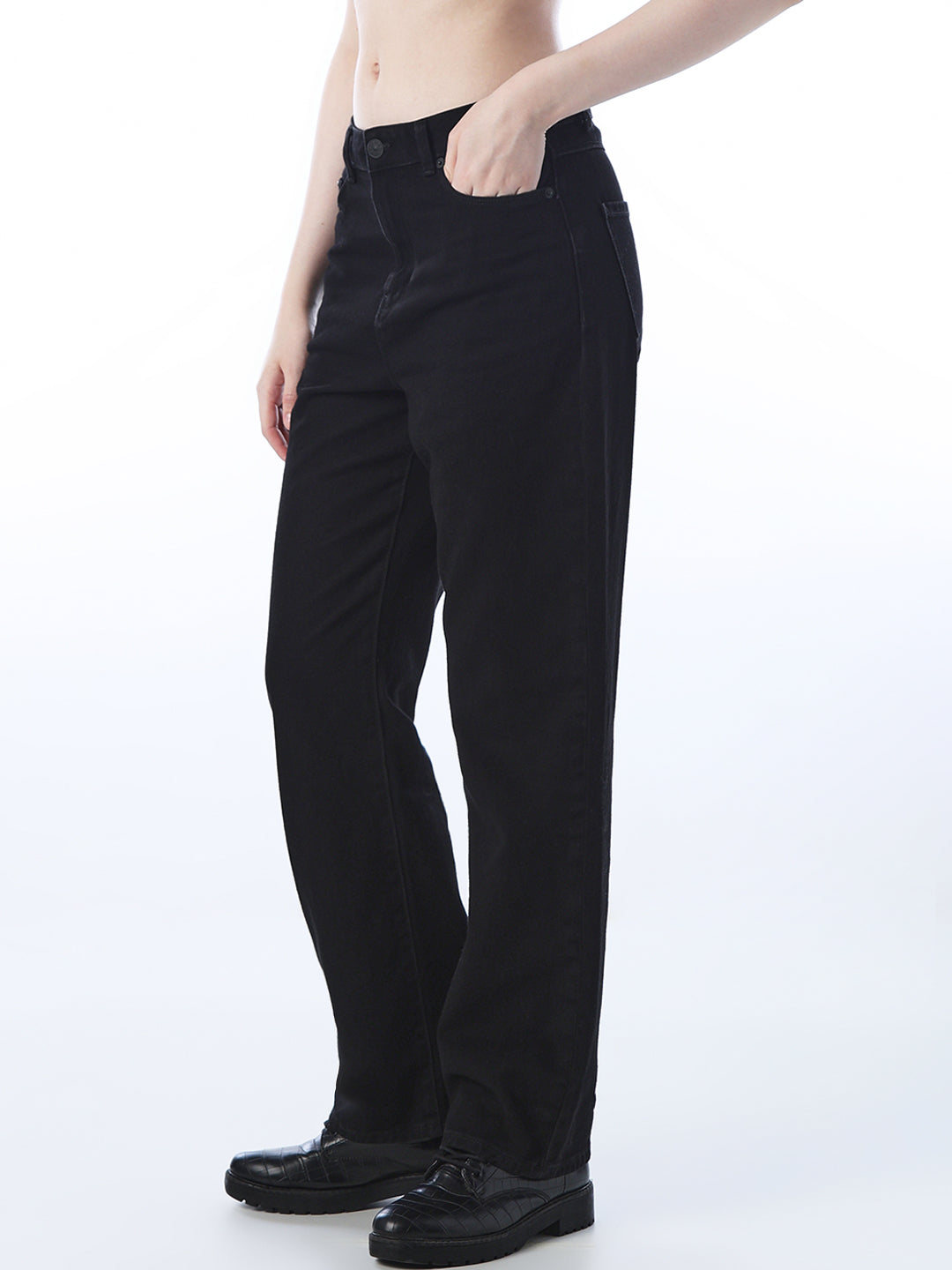 High Rise Straight Fit Jeans