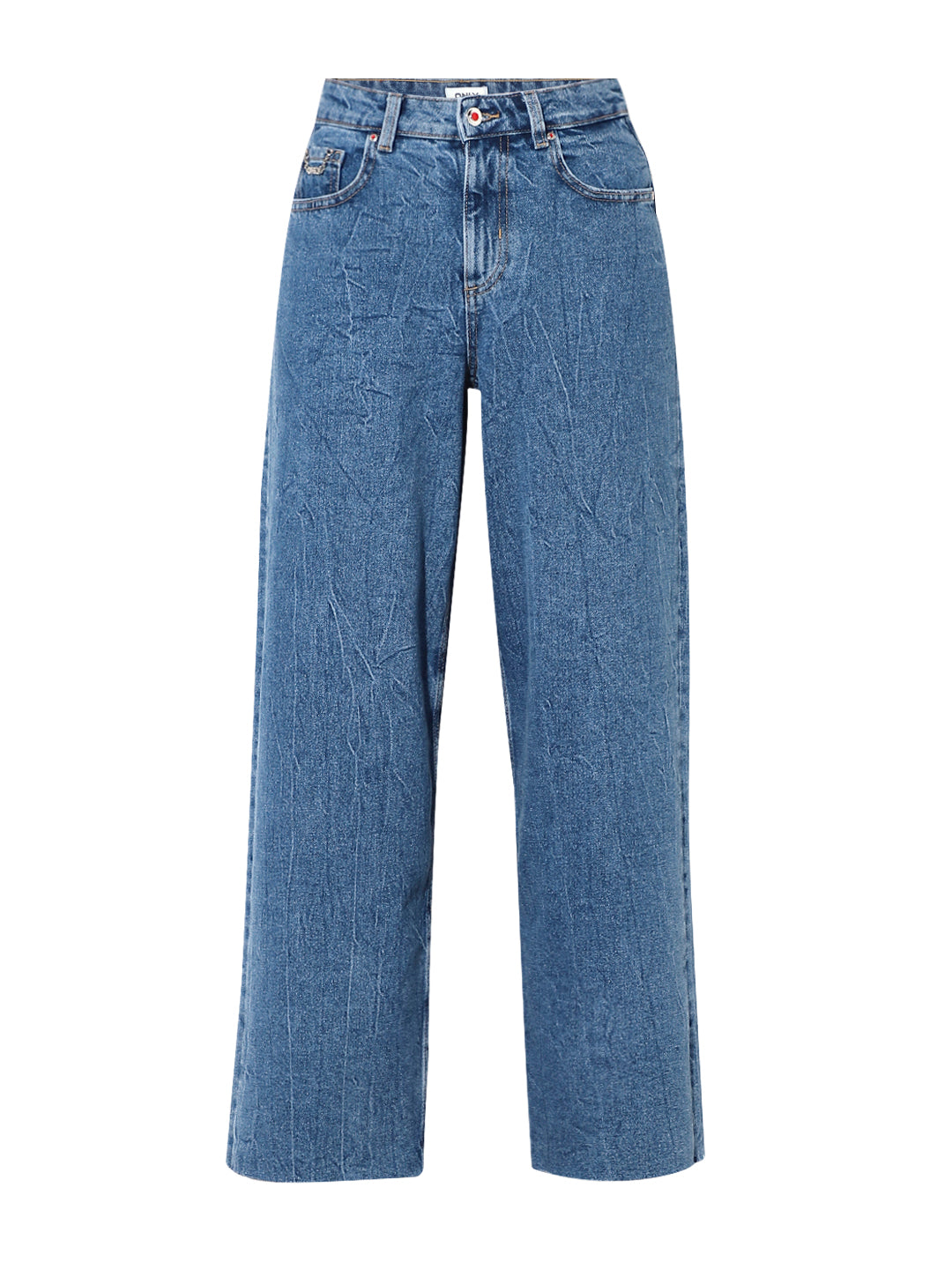 Blue High Rise Straight Fit Jeans