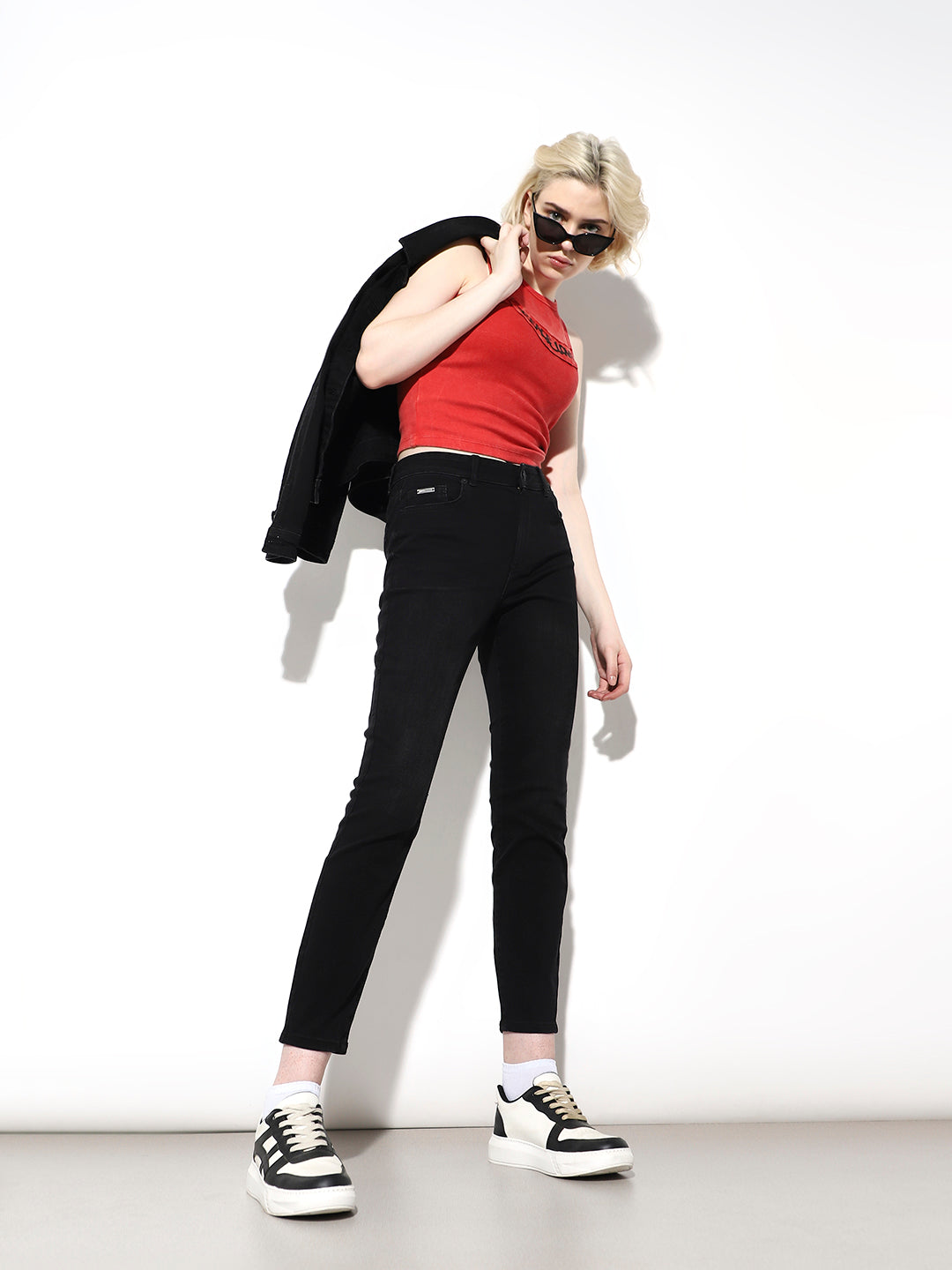 Black High Rise Skinny Jeans