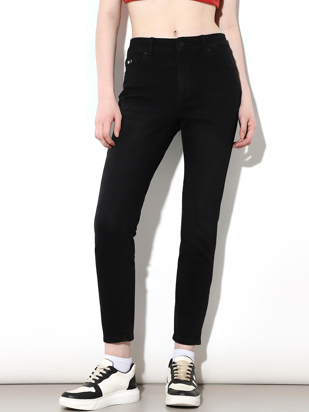 Black High Rise Skinny Jeans