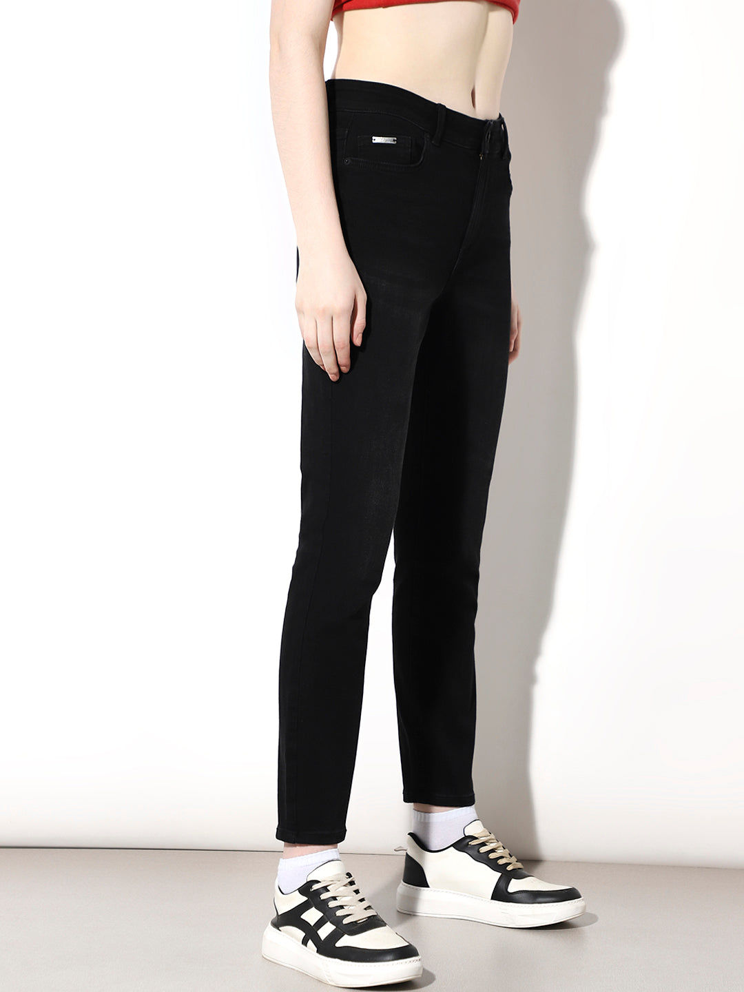 Black High Rise Skinny Jeans
