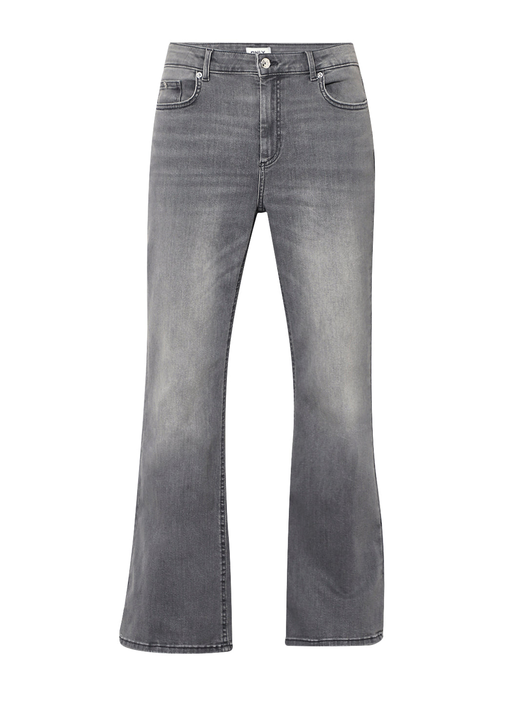 Light Grey Mid Rise Flared Jeans