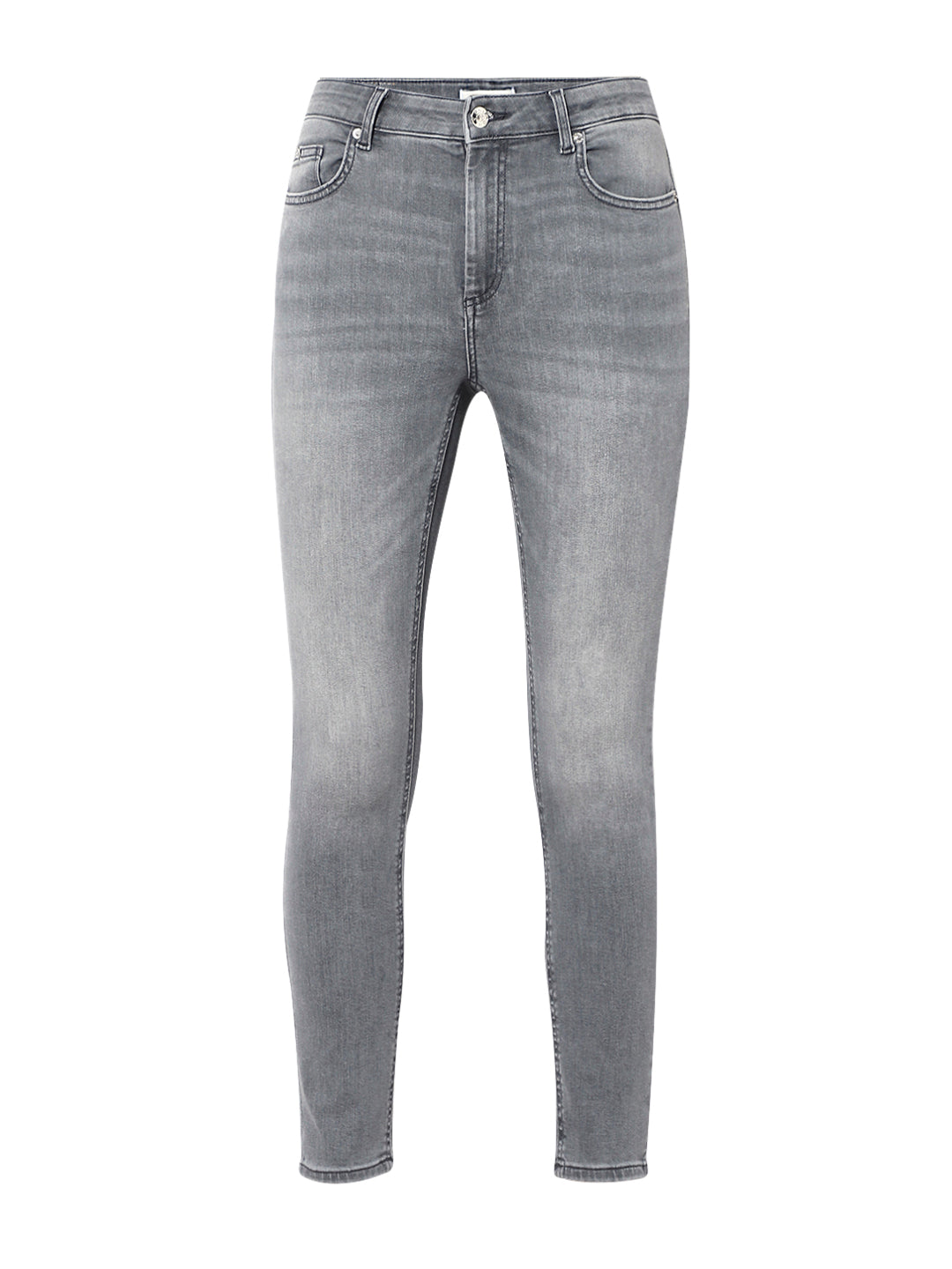 Light Grey Mid Rise Skinny Jeans
