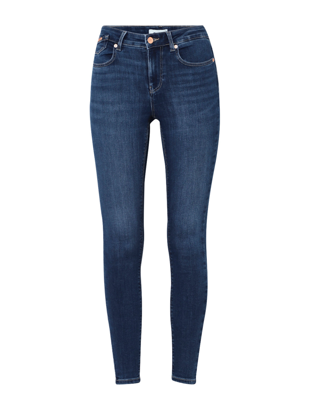 Dark Blue Mid Rise Skinny Jeans