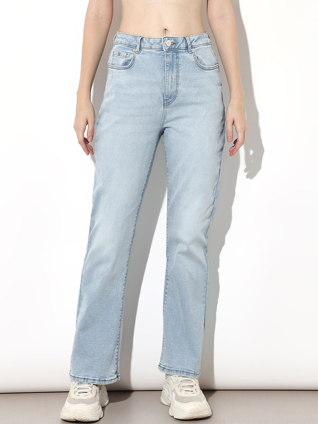 Light Blue High Rise Flared Jeans