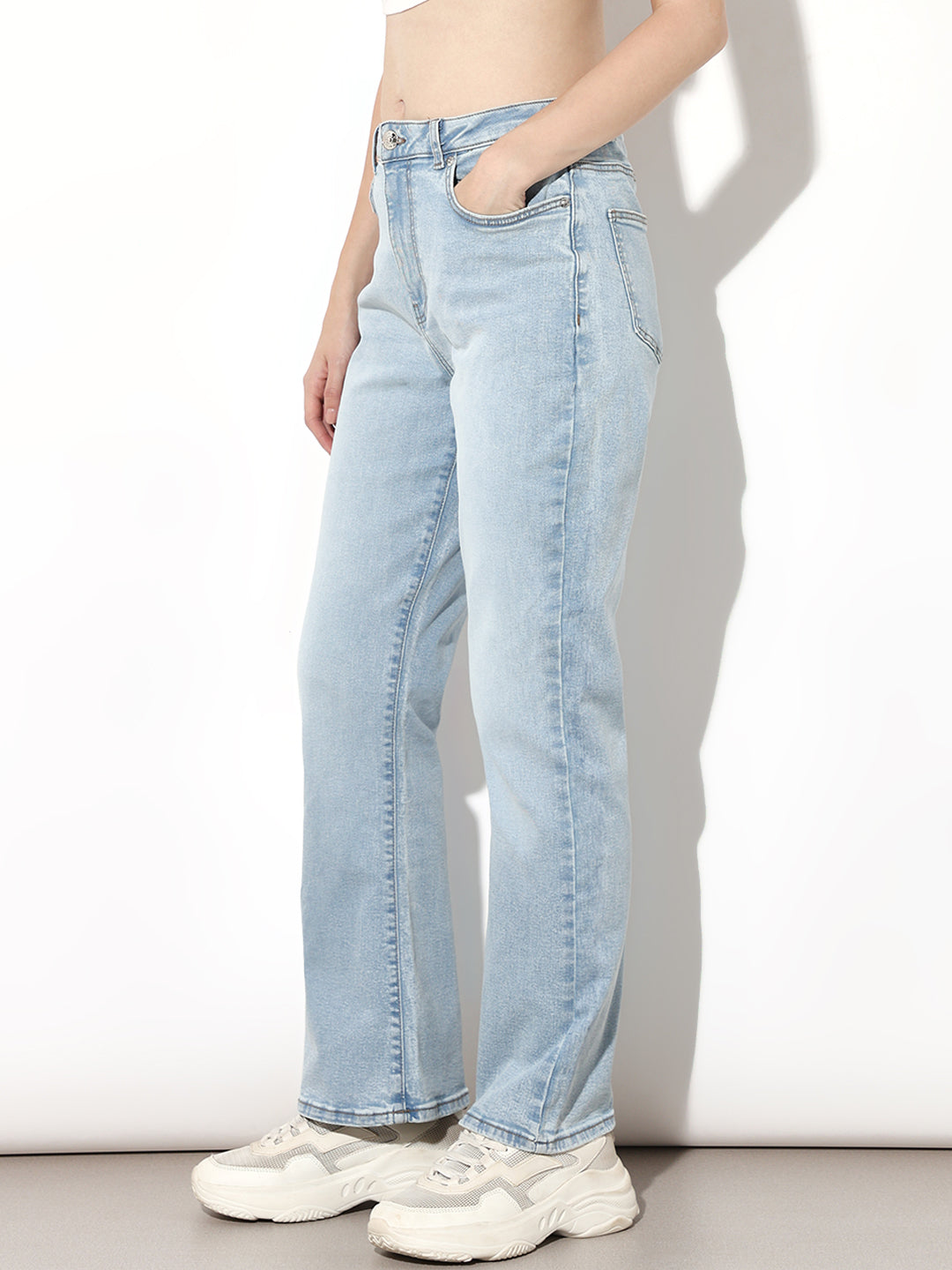 Light Blue High Rise Flared Jeans