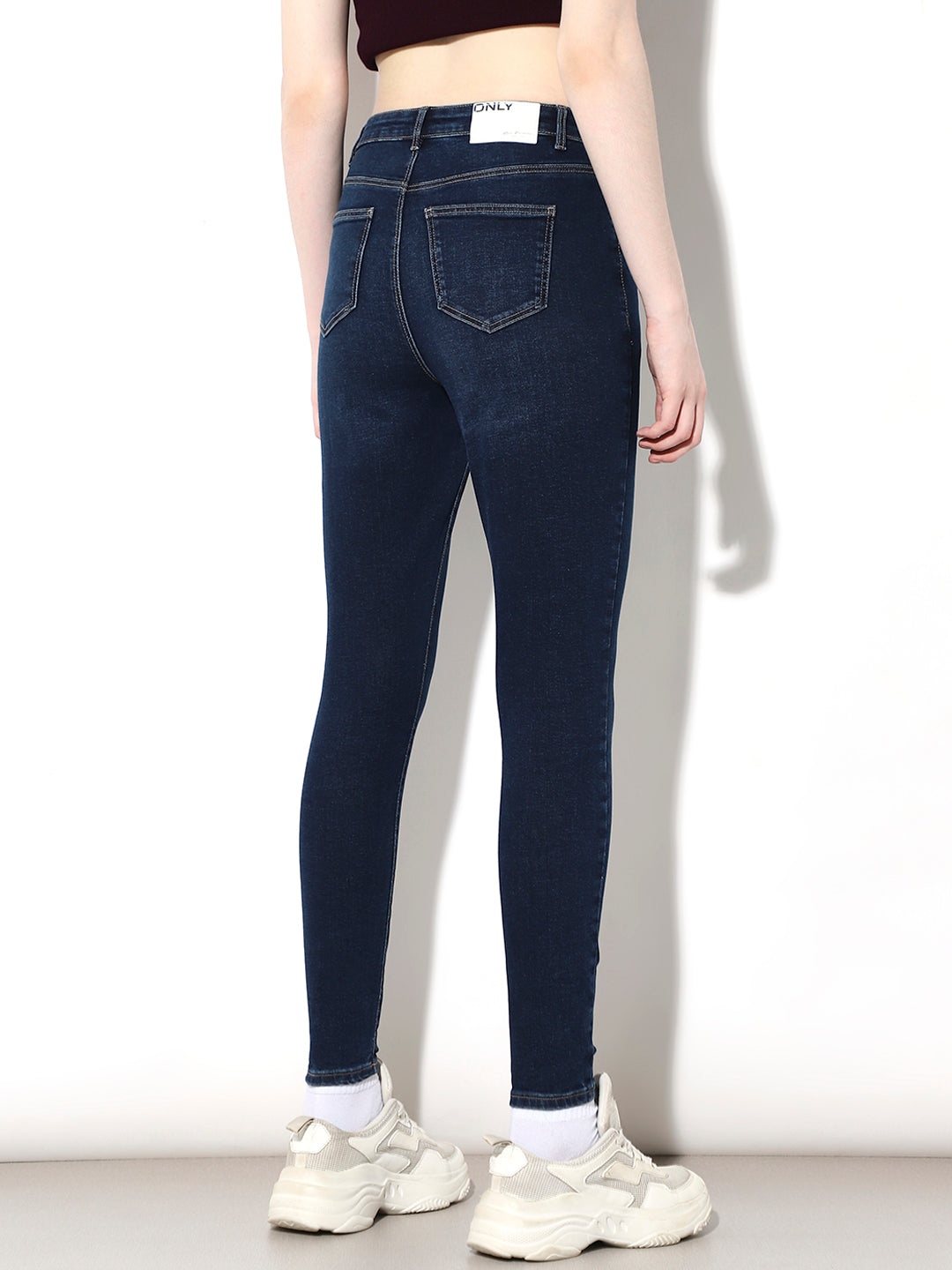 Dark Blue High Rise Skinny Jeans