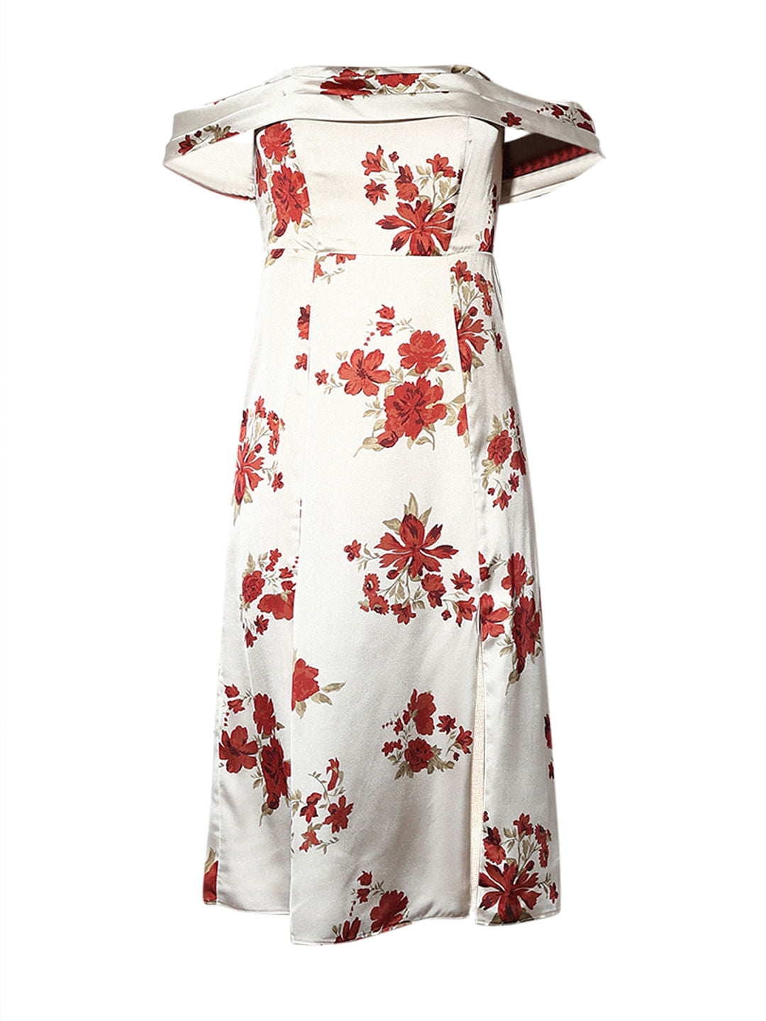 White Floral Off-Shoulder Dress