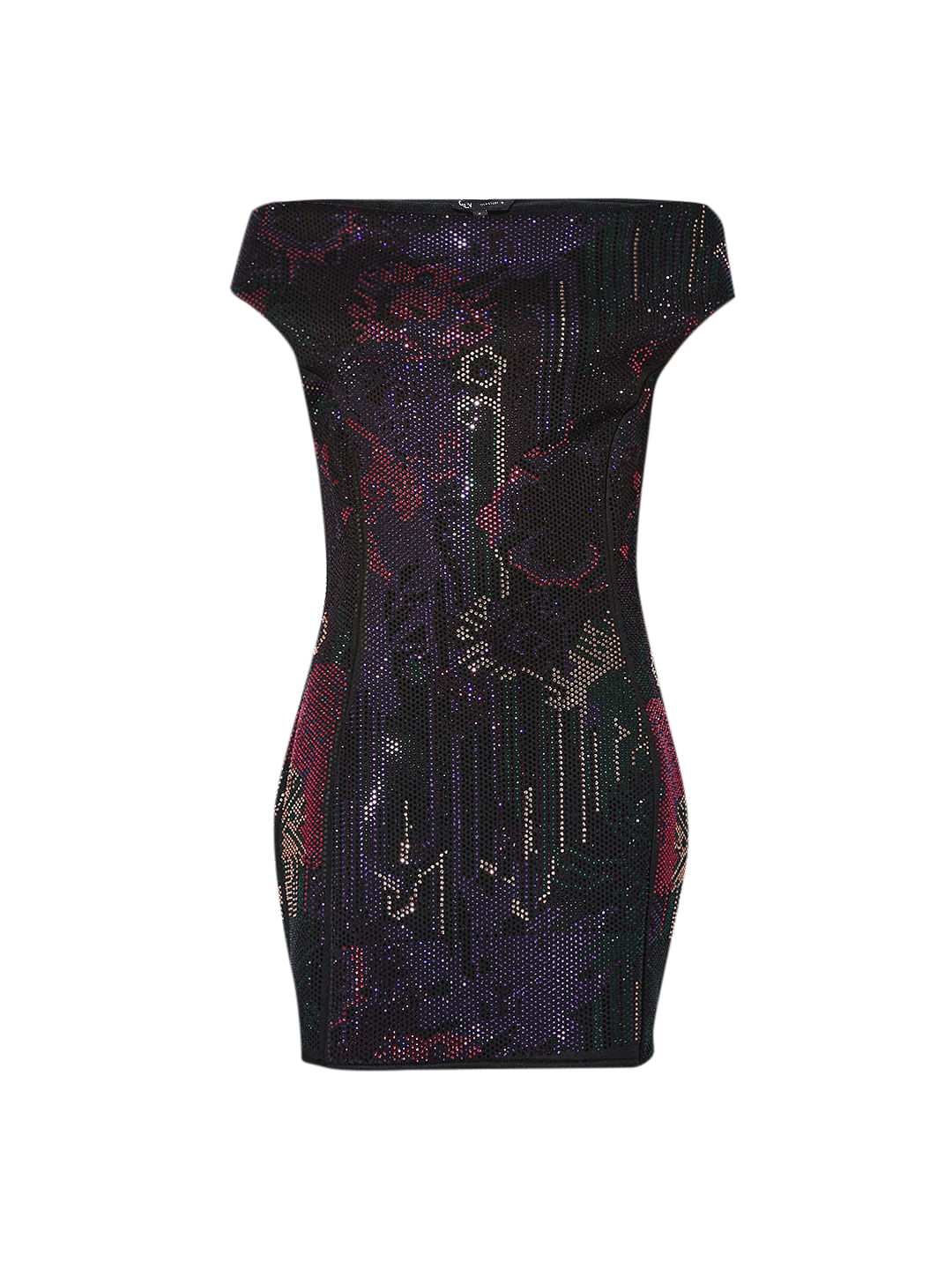 Black Embellished Off-Shoulder Dress