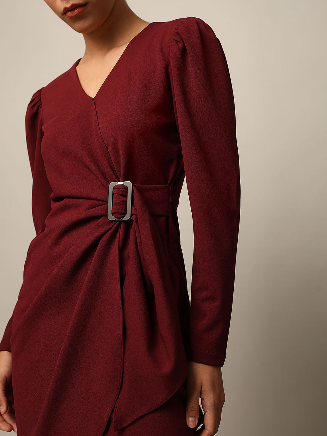 Maroon Wrap Dress
