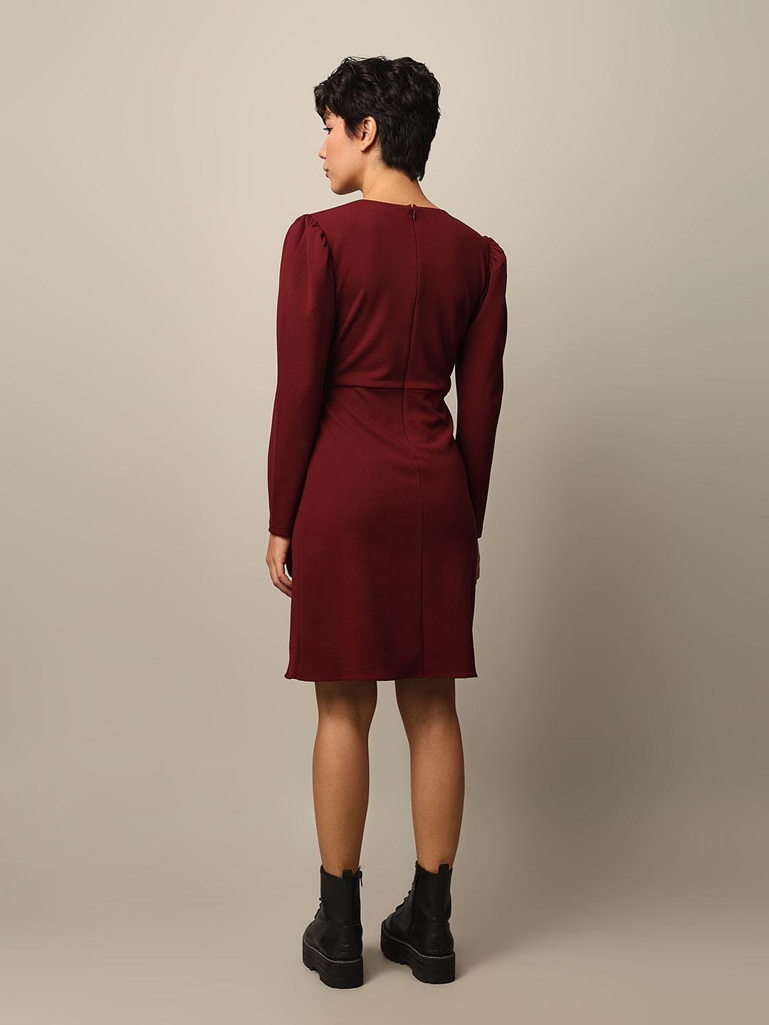 Maroon Wrap Dress