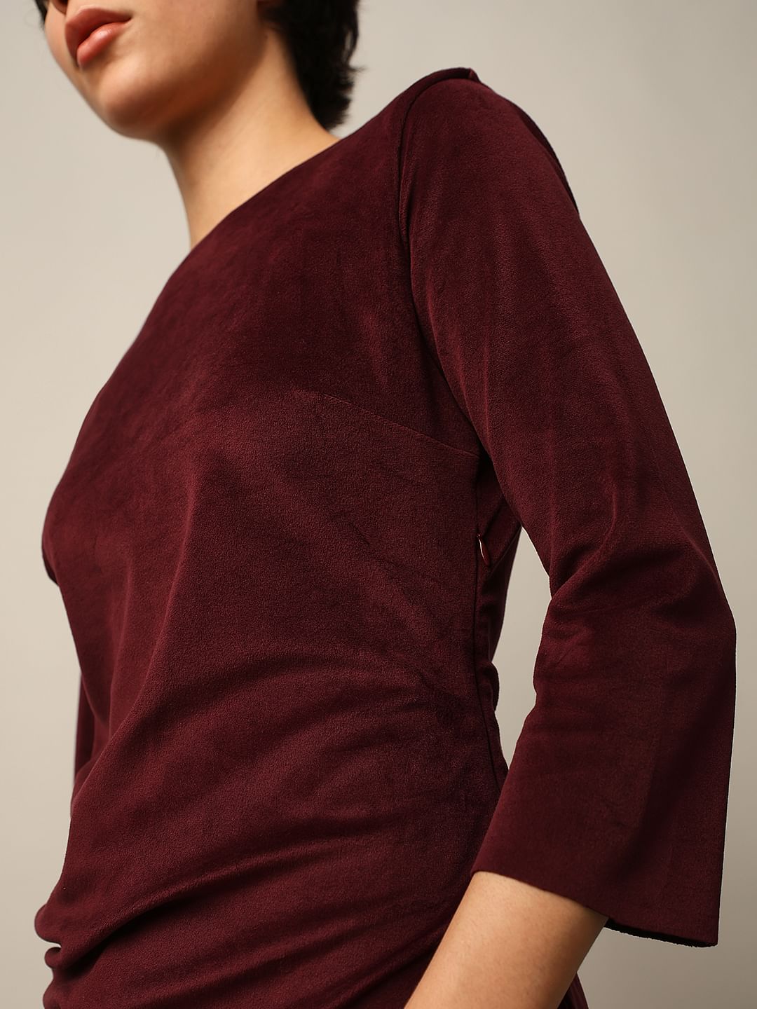 Red Velour Short Dress