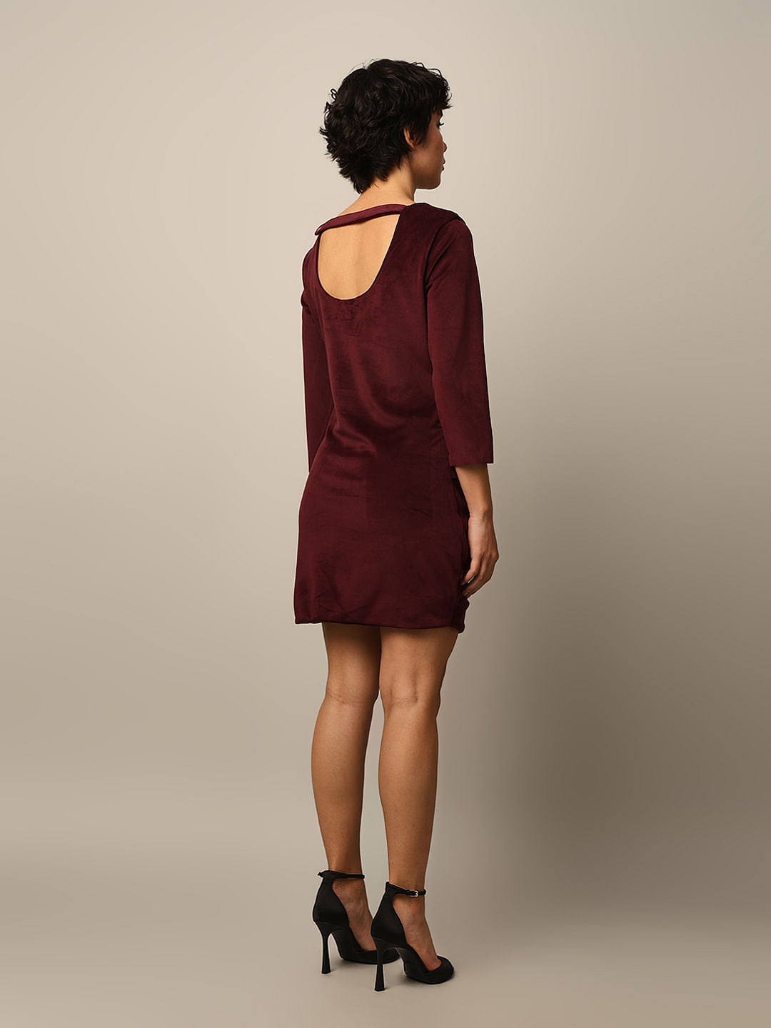 Red Velour Short Dress