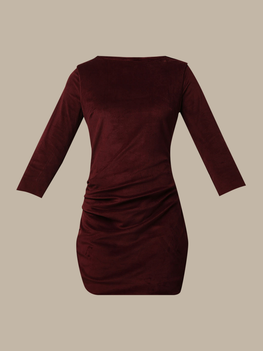 Red Velour Short Dress