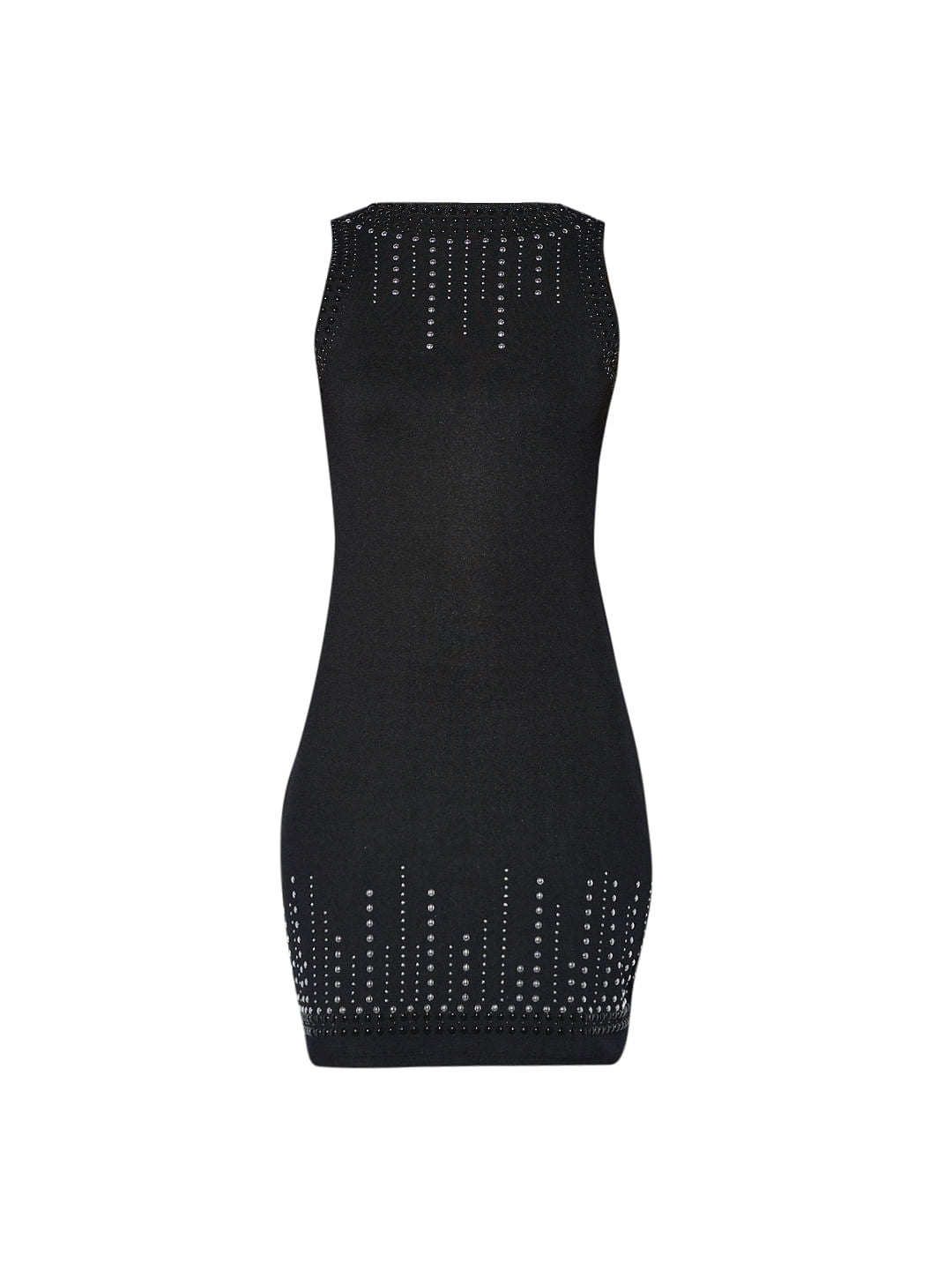 Black Embellished Sleeveless Dress