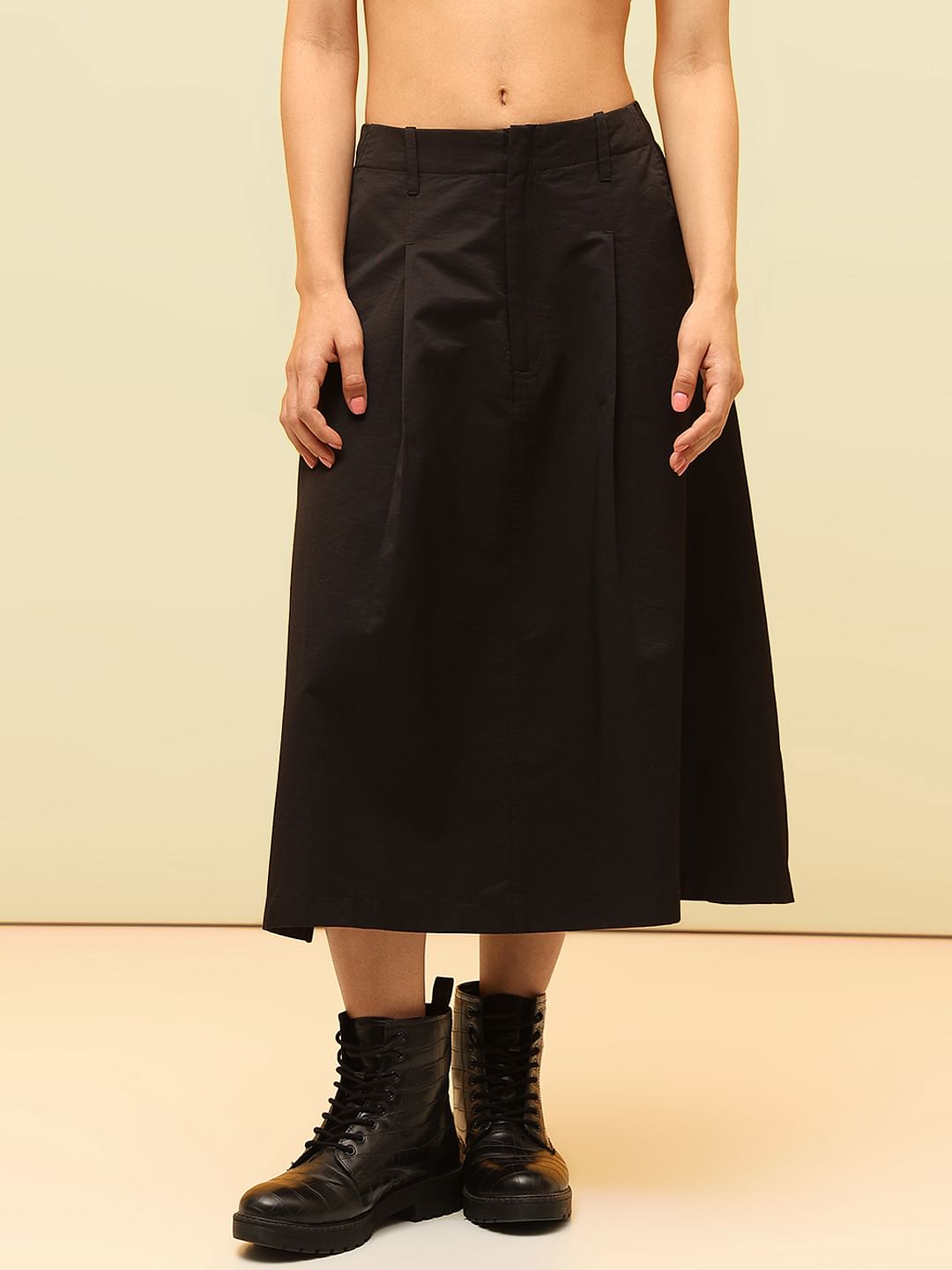 Black Twill Weave Skirt