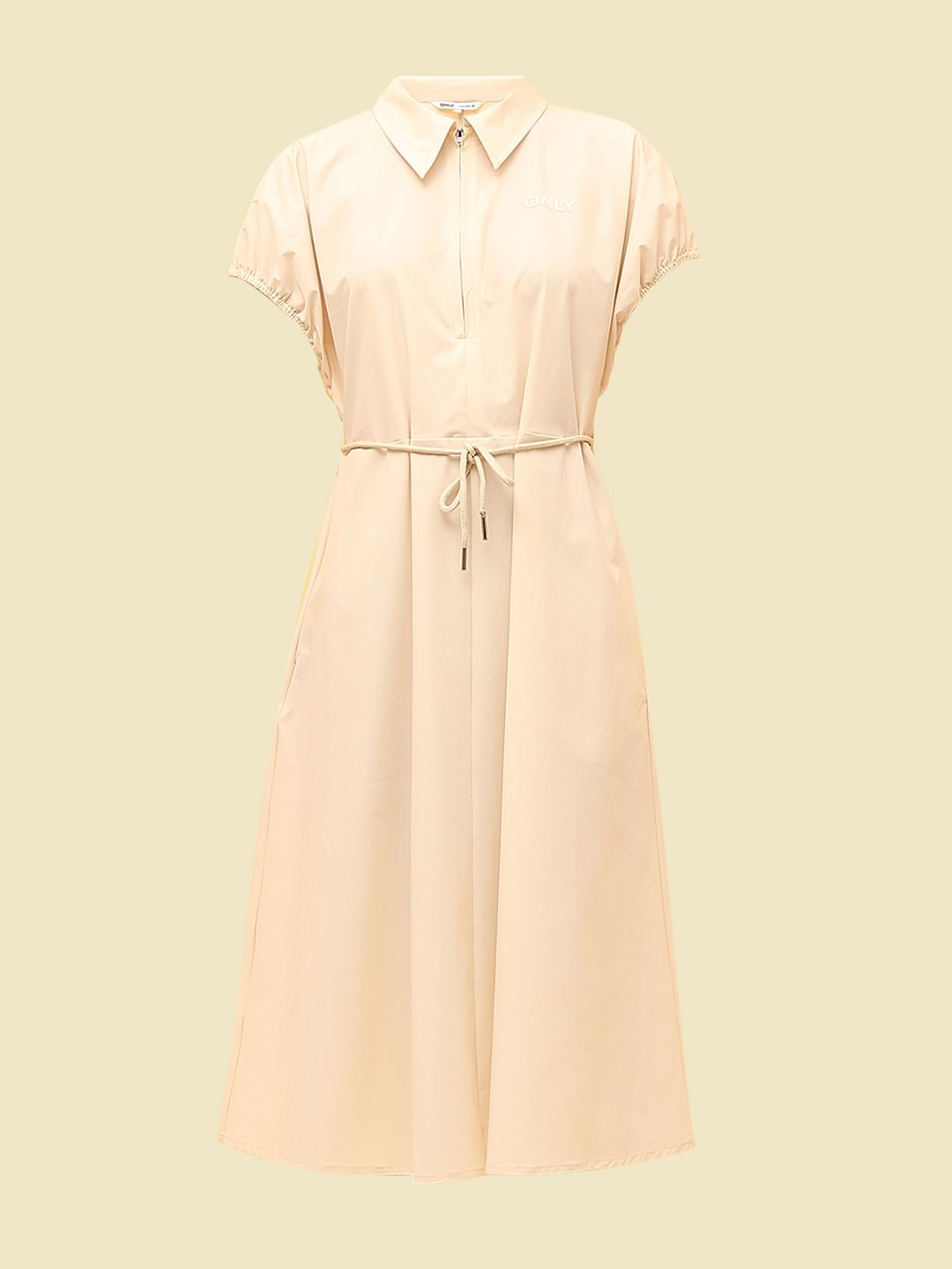 Beige Parachute Midi Dress