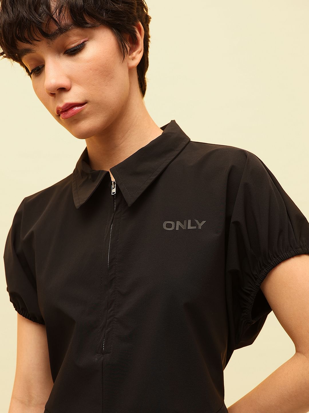 Black Parachute Midi Dress