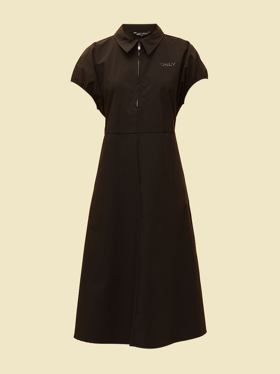 Black Parachute Midi Dress