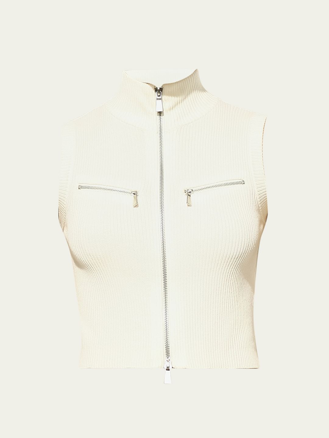 White Sleeveless Crop Top