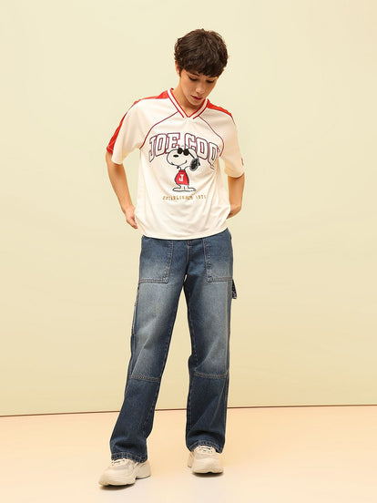 White Peanuts Varsity T-Shirt