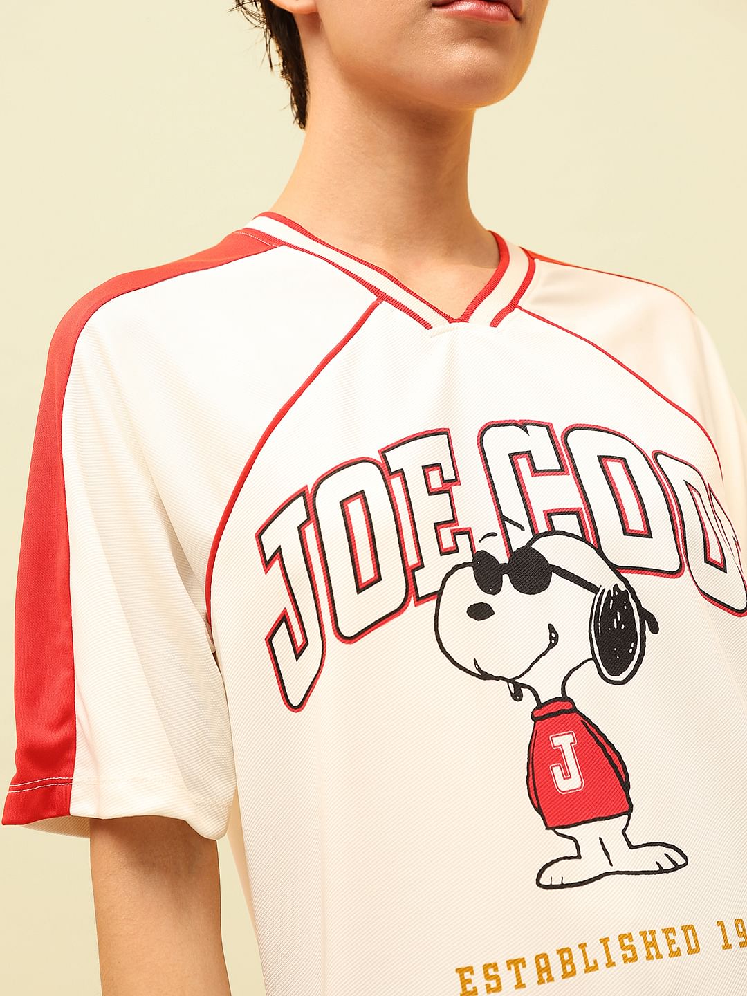 White Peanuts Varsity T-Shirt