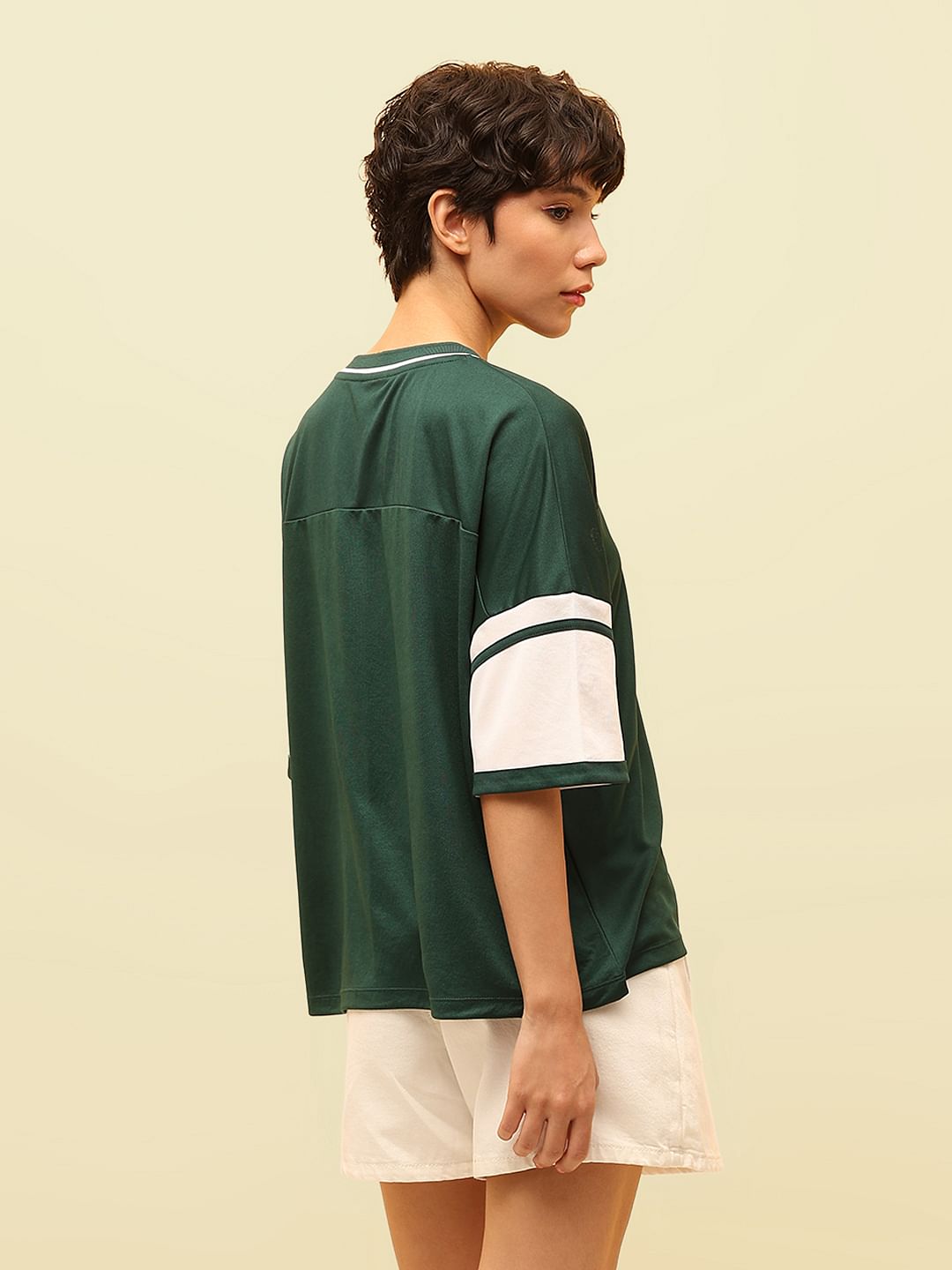 Green Peanuts Oversized Varsity T-Shirt