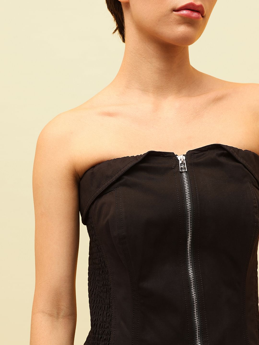 Black Co-Ord Set Bandeau Top