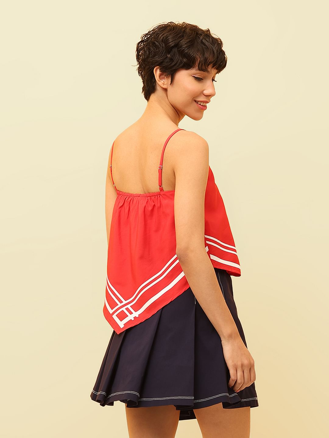 Red Peanuts Asymmetrical Top