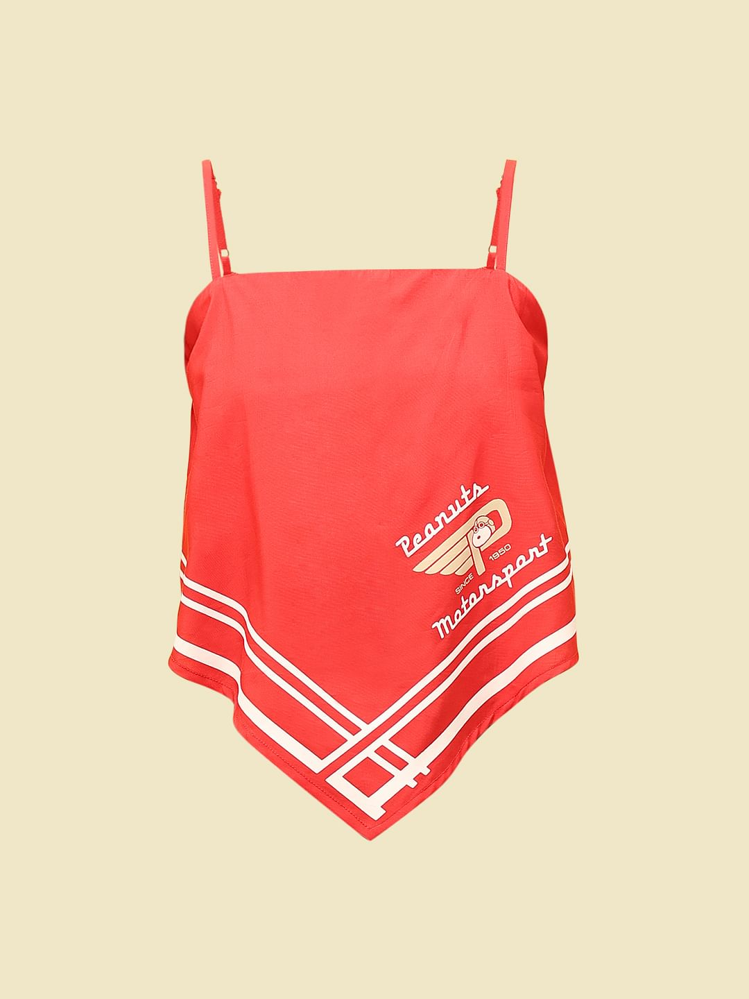 Red Peanuts Asymmetrical Top