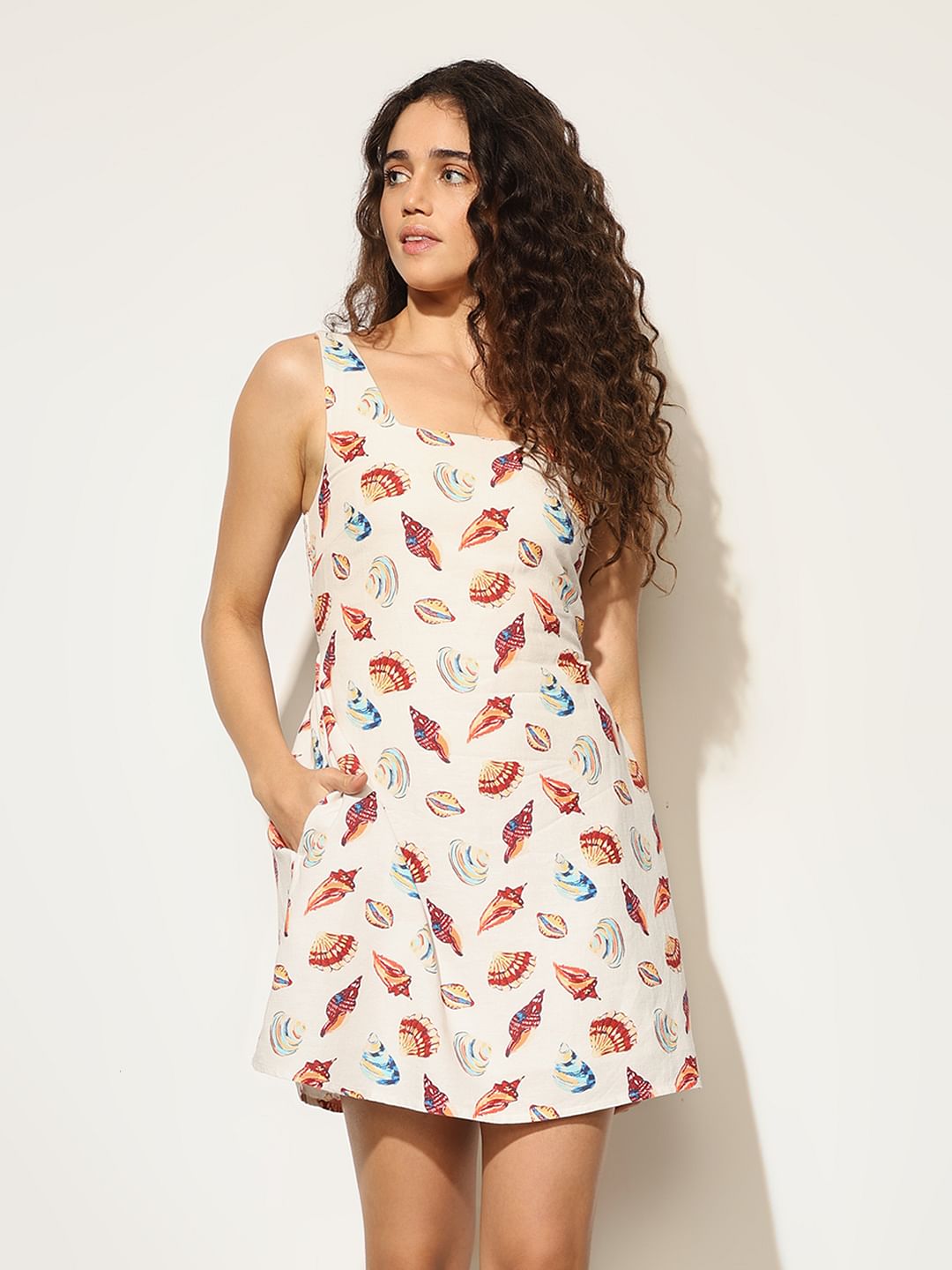 Off-White Sea Shells Print Dress