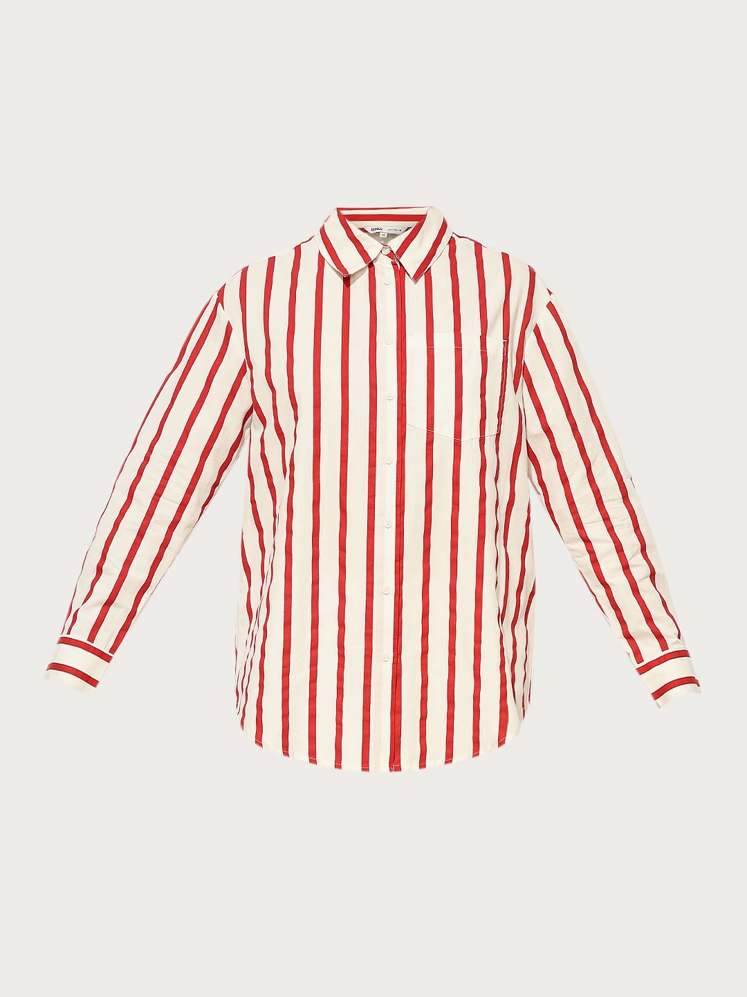Red Striped Cotton Shirt