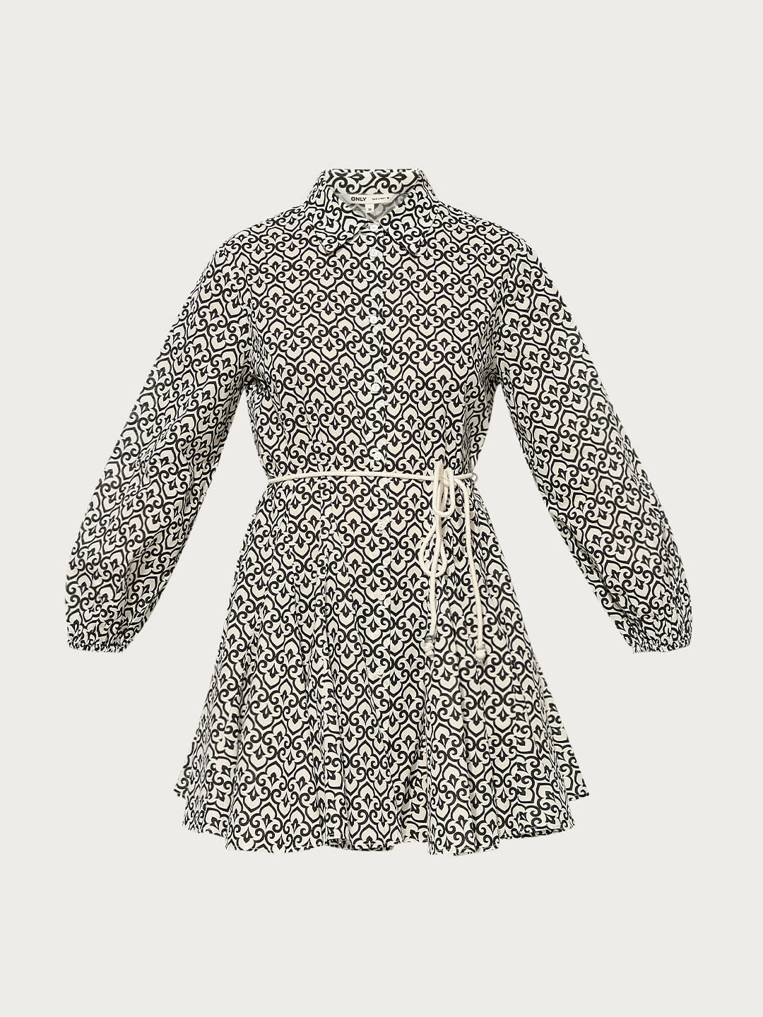 Black Pleated Skirt Shirt Dress