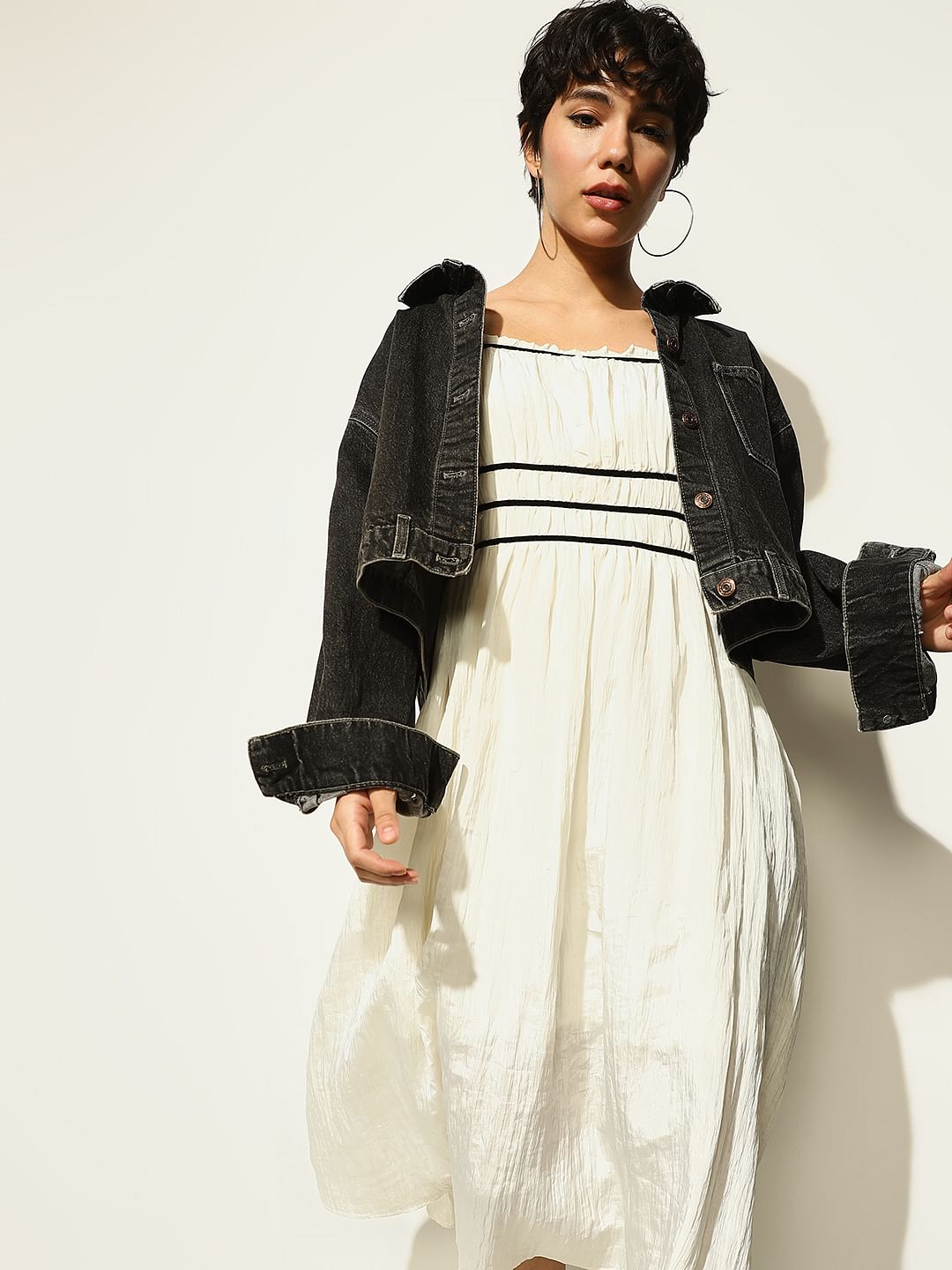 Cream Strappy Midi Dress