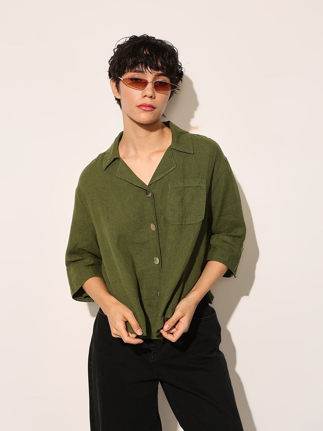 slim fit dress slacks Non-Iron Cotton Solid Dress Shirt with Contrast Trim main image 1