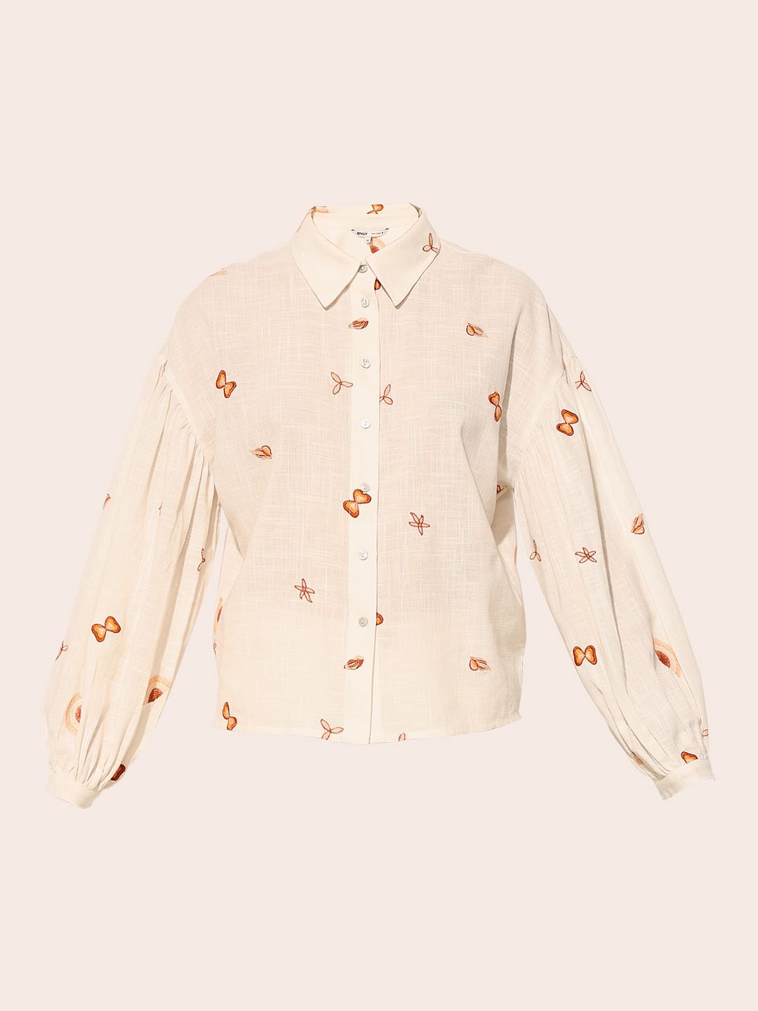 White Embroidered Cotton Shirt
