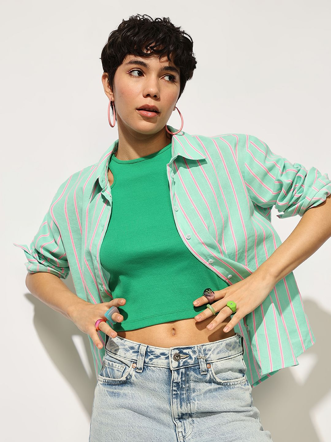 Green Striped Shirt
