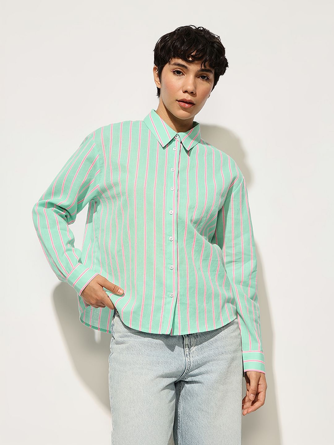 Green Striped Shirt