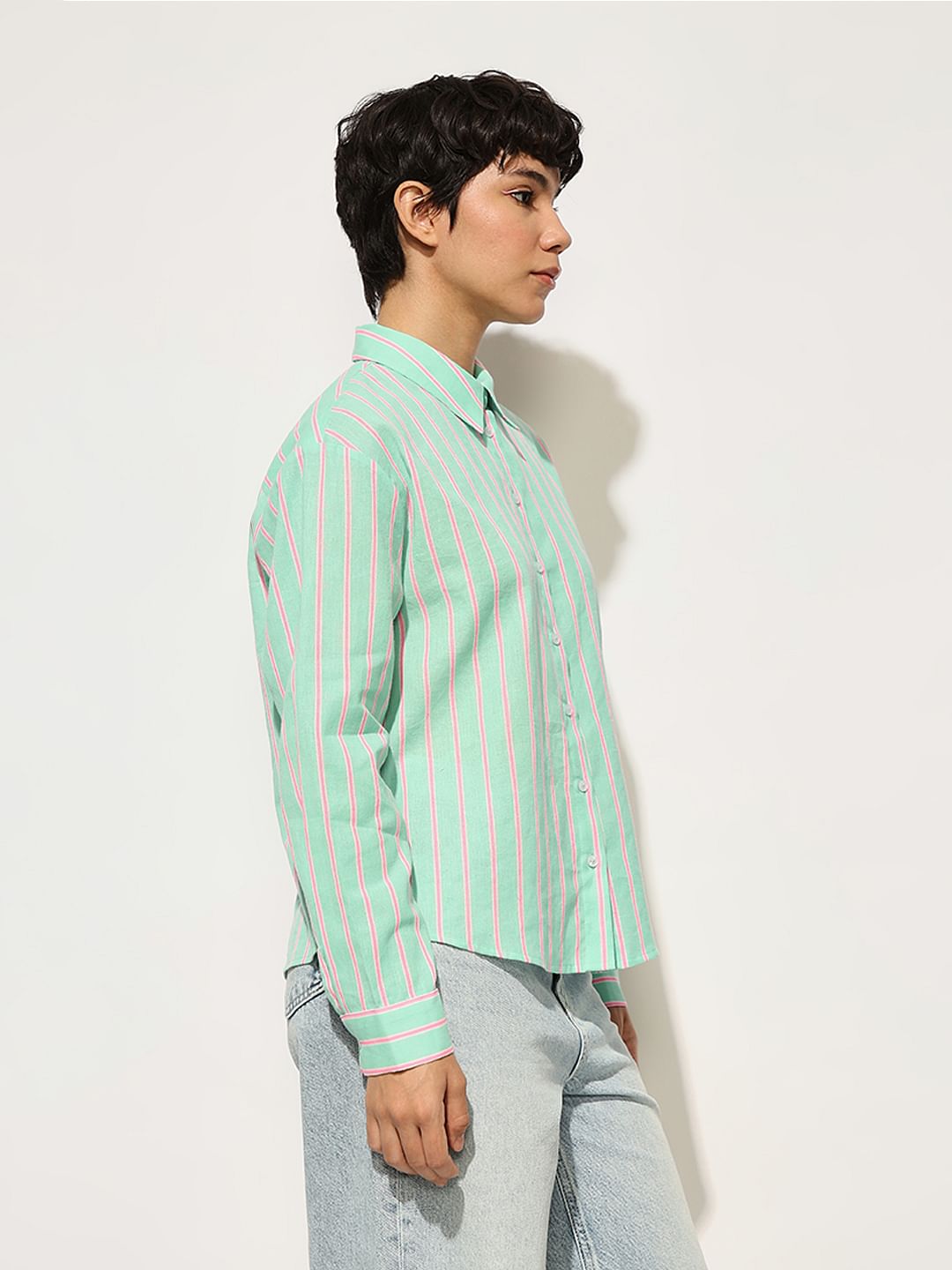 Green Striped Shirt