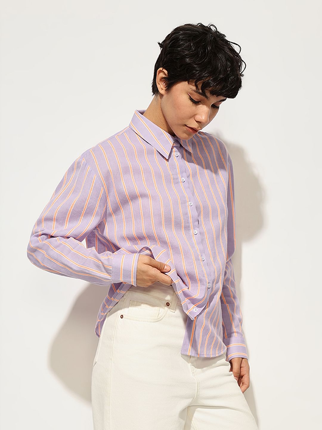 Lavender Striped Shirt