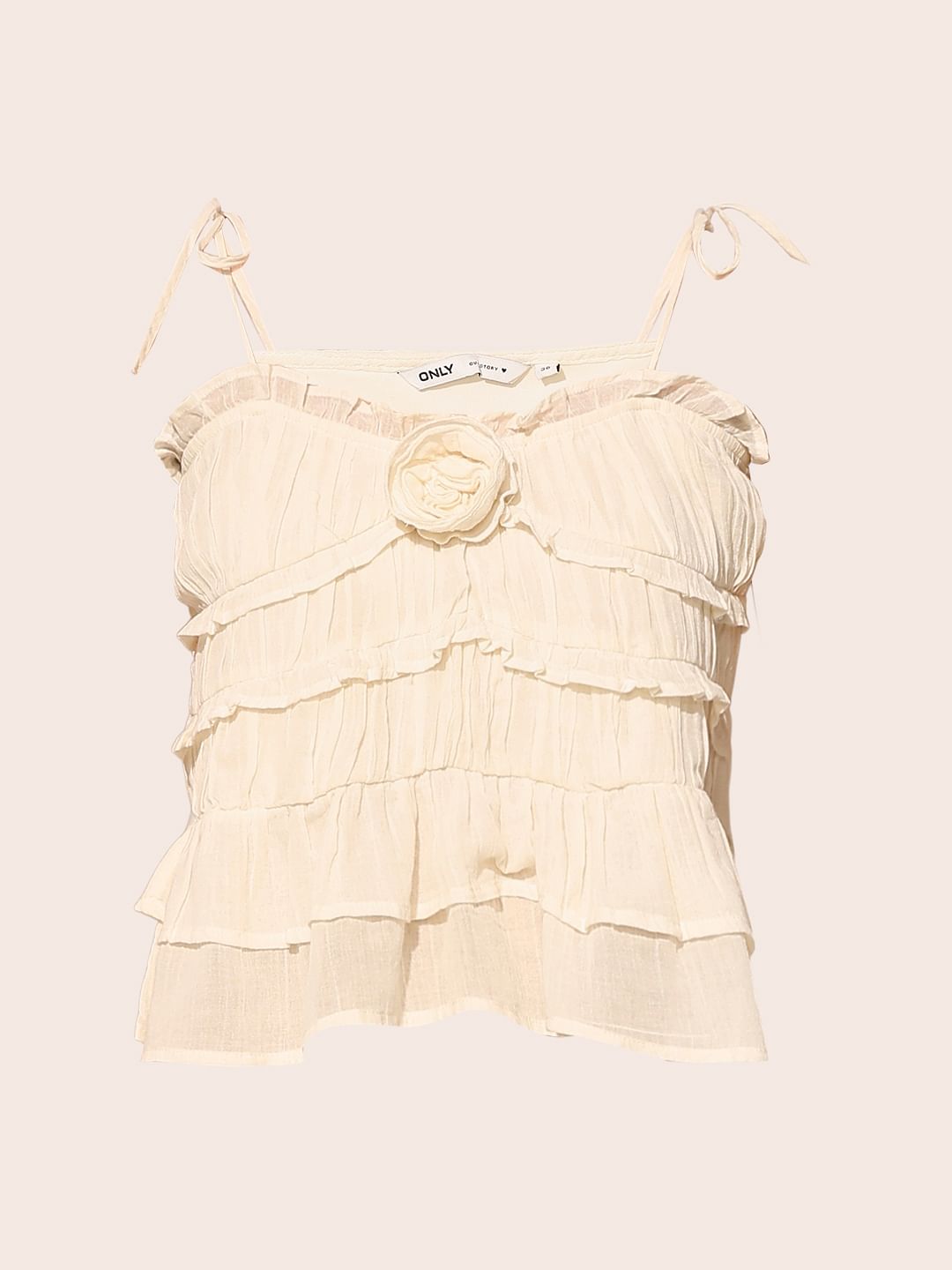 Cream Strappy Top
