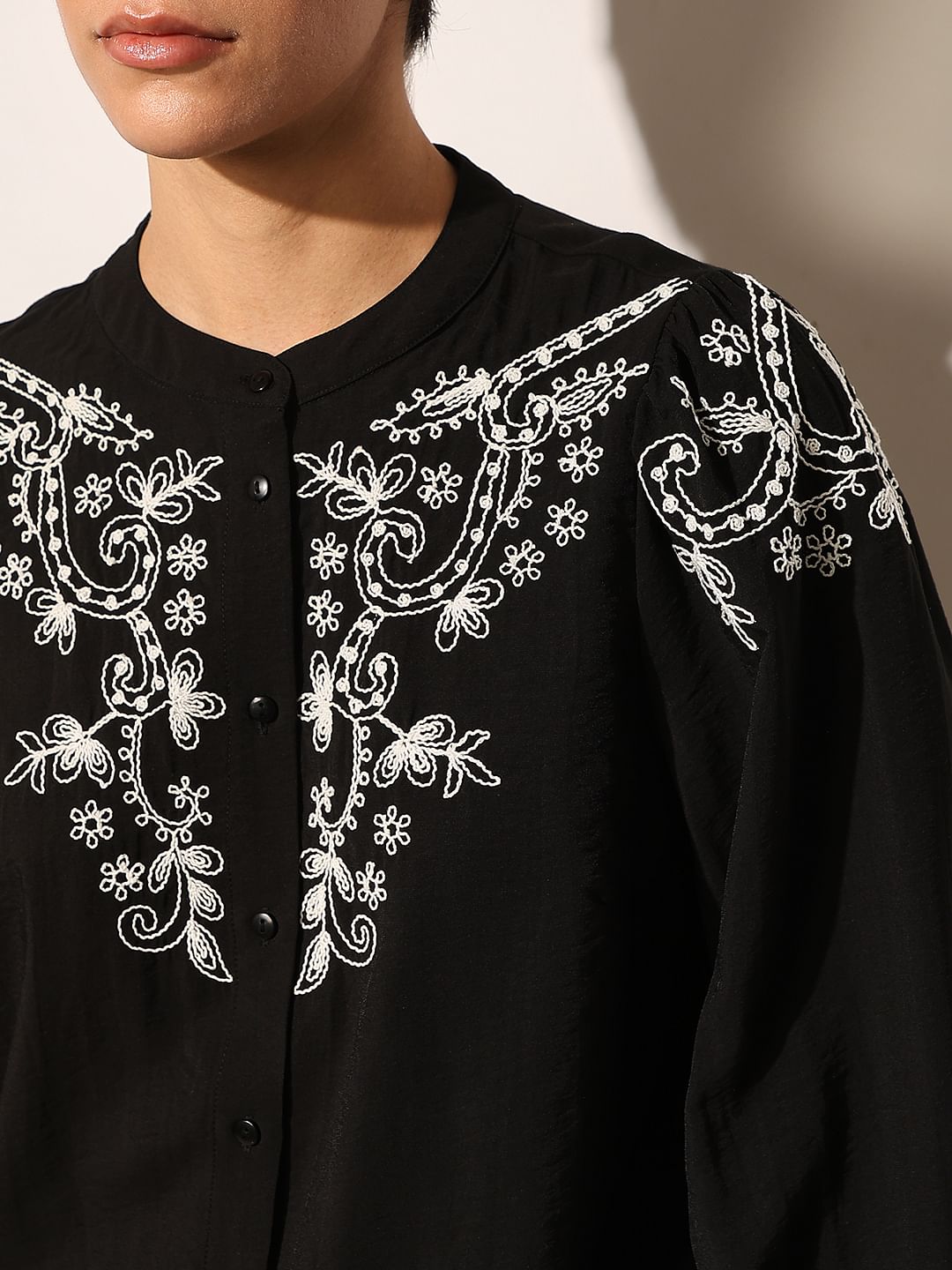 Black Embroidered Top