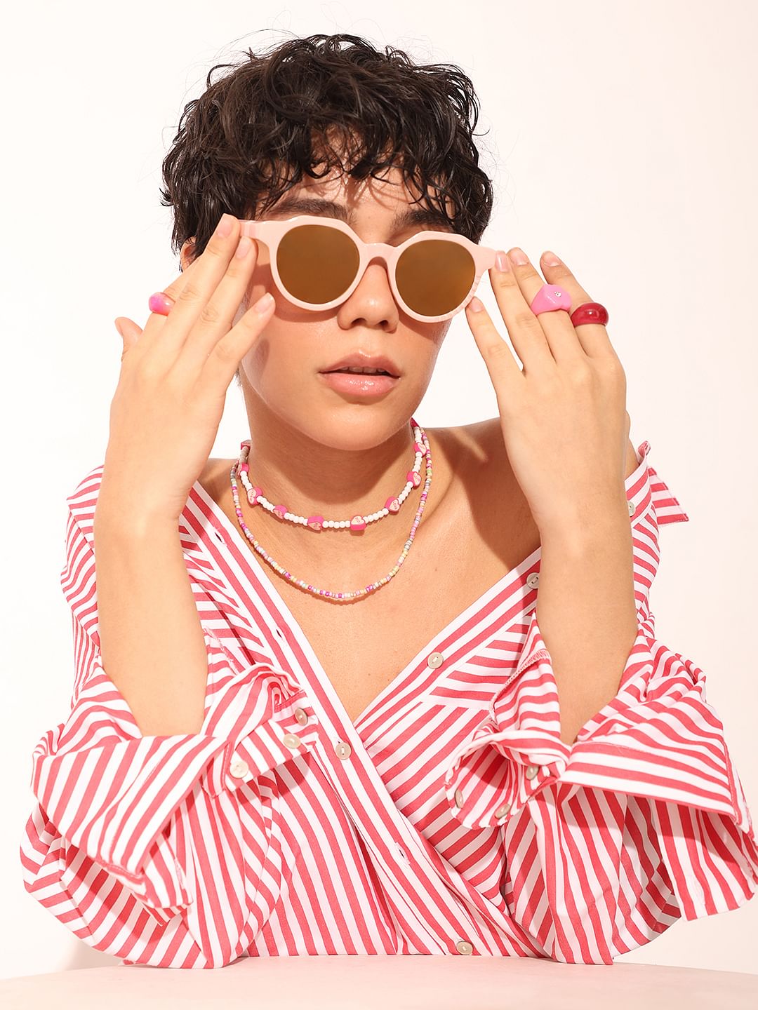 Peach Framed Sunglasses