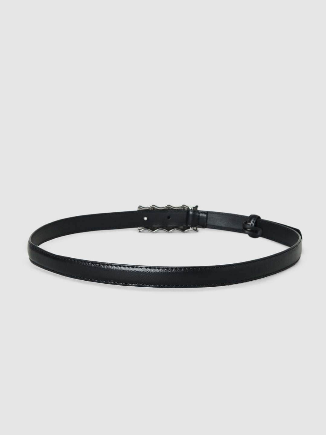 Black Buckle Narrow Belt