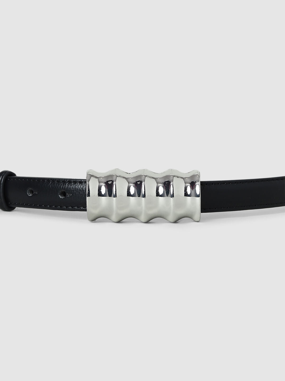 Black Buckle Narrow Belt