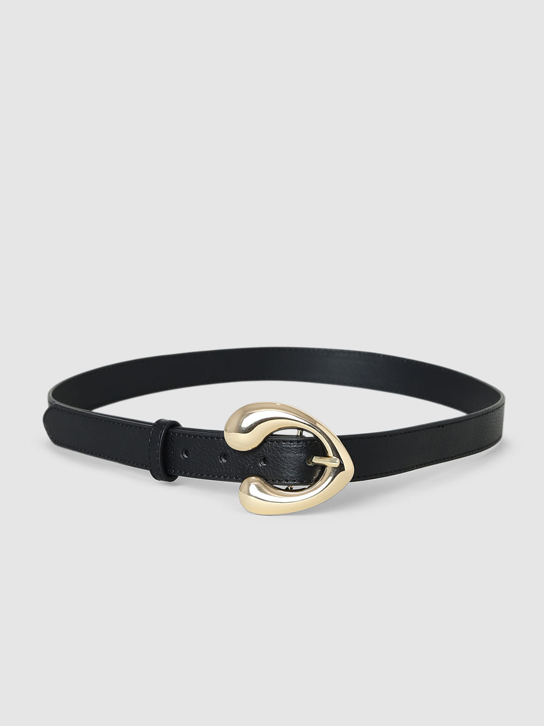 Black Buckle Narrow Belt