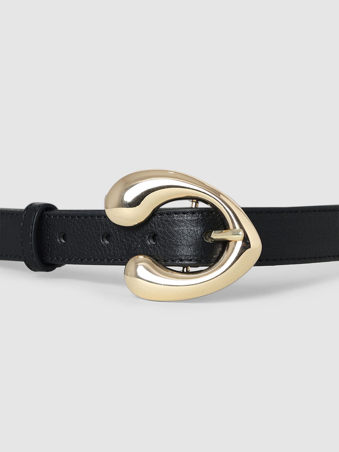 Black Buckle Narrow Belt
