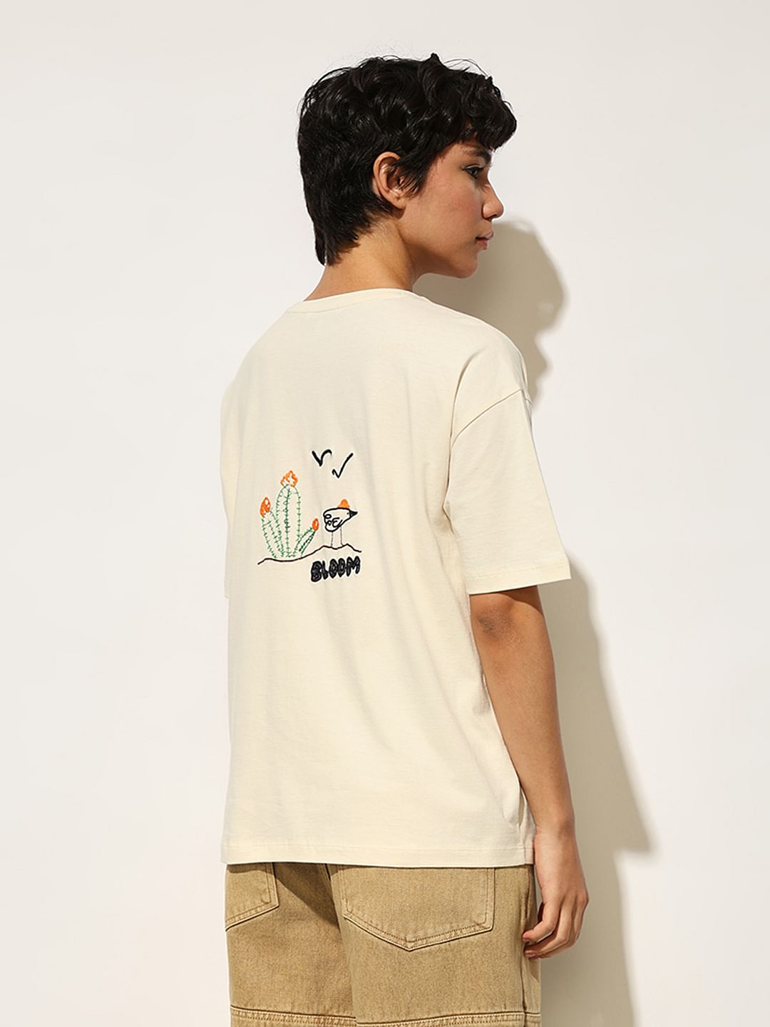 Off-White Embroidered Oversized T-Shirt